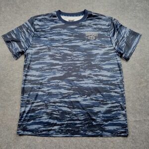 Tapout‎ Shirt Mens Large Blue Gray Camo Performance Athletic Crewneck Tee Gym